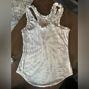 Women’s blue/white tie dye ribbed tank